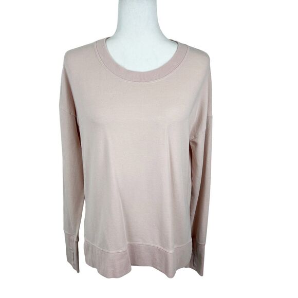 Athleta Sweater Women Small Pink Pullover Crew Neck Active Oversized Relaxed Fit - Picture 1 of 12